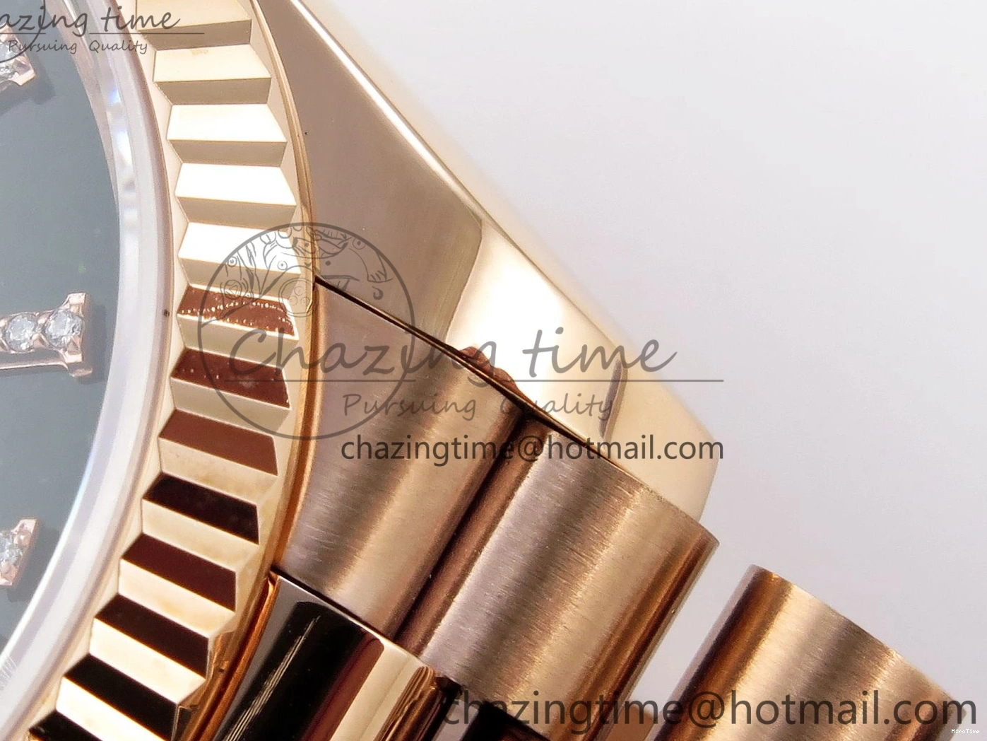 MiroTime 0413 Sophisticated Day Date 36 RG RAF 1:1 Best Edition Green Stone Dial on RG Bracelet A 1846